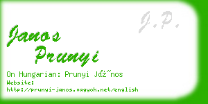 janos prunyi business card